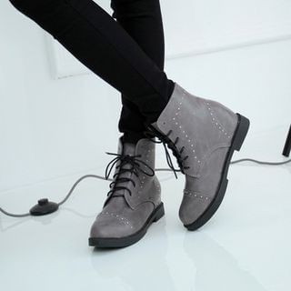 Pangmama Studded Short Lace-Up Boots
