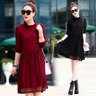 lilygirl Long-Sleeve Lace Dress