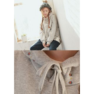 GOROKE Embroidered-Hood Brushed-Fleece Lined Pullover