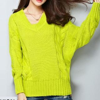 Isadora Cable Knit Batwing-Sleeve Sweater
