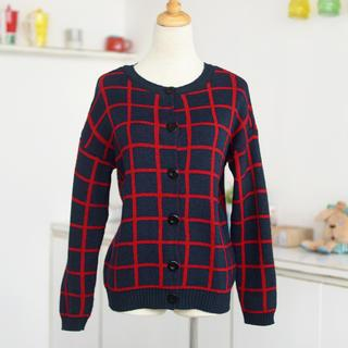 59 Seconds Check Cardigan Blue and Red - One Size