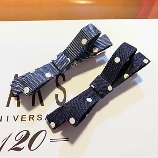 Seoul Young Bow-Accent Dotted Hair Clip