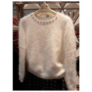Ashlee Rhinestone Furry Sweater
