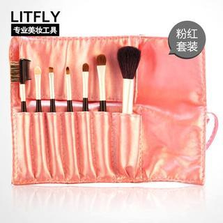 Litfly Make-Up Brush Set (Pink) 7 pcs + bag