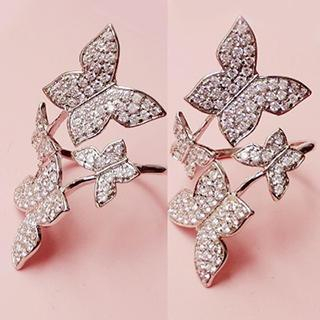 Nanazi Jewelry Rhinestone Butterfly Ring