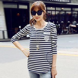 Pomelo Applique Stripe Long-Sleeve T-shirt