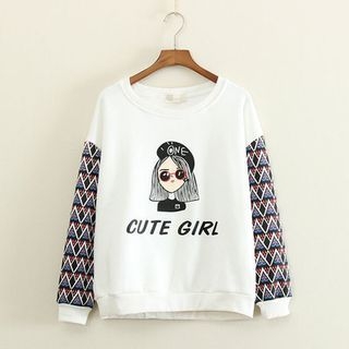 Mushi Girl Print Sweatshirt