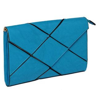 yeswalker Geometric Panel Envelope Clutch Blue - One Size