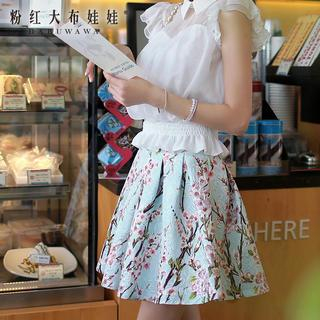 Dabuwawa Printed Pleated A-Line Skirt