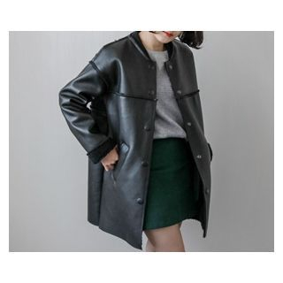 demavie Faux-Fur Long Jacket