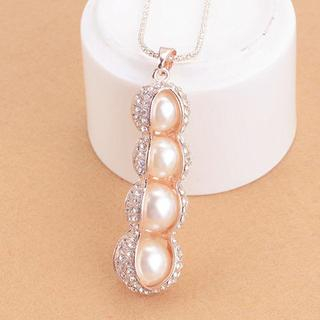 Best Jewellery Rhinestone Faux-Pearl Peanut Necklace