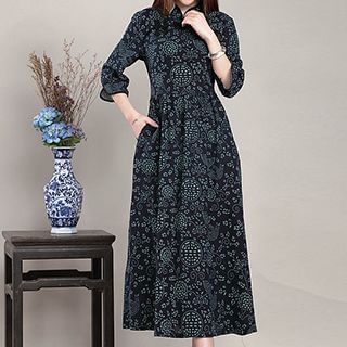 Fashion Street Long-Sleeve Patterned Maxi Dress