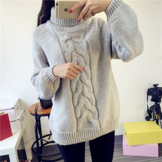 FR Turtleneck Cable Knit Sweater