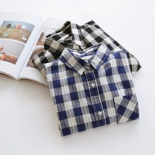 Bonbon Long-Sleeve Check Shirt