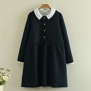 Storyland Dotted Collared Dress
