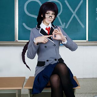 Ghost Cos Wigs Shimoneta: A Boring World Where the Concept of Dirty Jokes Does Not Exist Ayame Kajou Cosplay Costume Set