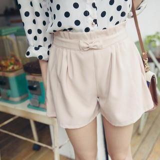 Tokyo Fashion Bow-Accent Pleated Shorts