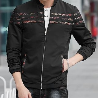 AOP Homme Contrast Trim Zip Jacket