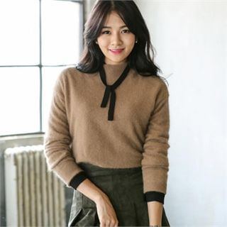 MAGJAY Wool Blend Mock-Neck Top