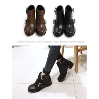 hellopeco Faux-Leather Ankle Boots