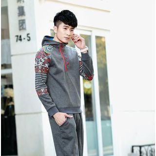 Danjieshi Set: Pattern Hood Pullover + Sweatpants