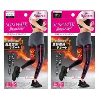BeauActy Compression Shape Leggings For Sports 1 pair - Black - S-M