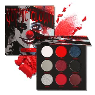 9 Colors Black Red Smokey Makeup Palette #Gothic Clown