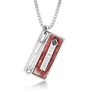 Kenny & co. Black Crystal, Grain Clapper Board Pendant with Necklace(Red) Red - One Size