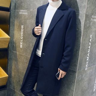 Bay Go Mall Notched-Lapel Button Coat