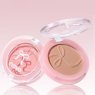 Novo - Bow Embossed Soft Blush - 5 Colors 02# Roasted Bean Paste - 3G