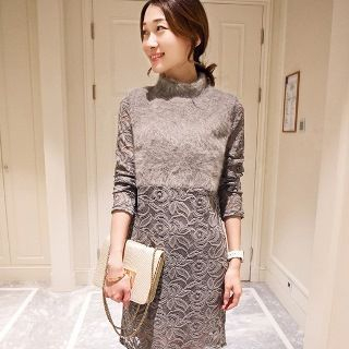 Romantica Long-Sleeve Mock-Neck Paneled Dress