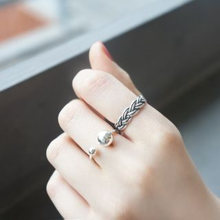 Love Generation Retro Braided Open Ring As Figure - One Size