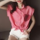 Heart Appliqu Striped Sleeveless Shirt от YesStyle.com INT Heart Appliqu Striped Sleeveless Shirt от YesStyle.com INT