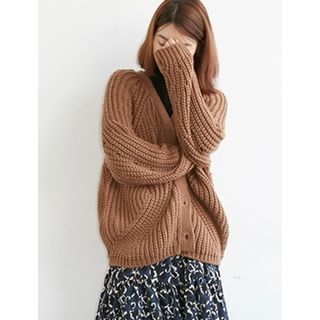 FROMBEGINNING Wool Blend Loose-Fit Cardigan