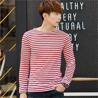 STYLE FOR MEN Striped Long-Sleeved T-Shirt