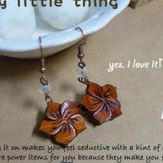 Wooden Rose Earrings