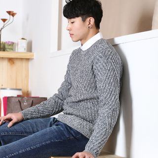 MODSLOOK Wool Blend Rib-Knit Sweater
