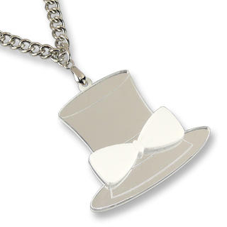 Sweet & Co. Sweet Mirror White Hatter Ribbon Silver Necklace