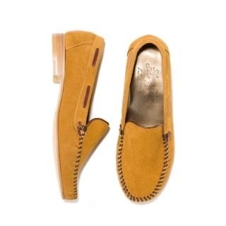 Genuine-Suede Contrast-Trim Loafers