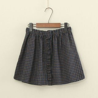 Mushi Check Woolen Skirt