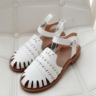 Pretty in Boots Perforated Sandals
