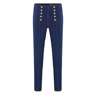 Sugar Town Button Skinny Jeans