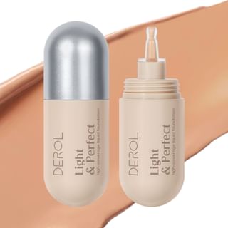 DEROL - Light & Perfect High-concealer Liquid Foundation - 5 Shades #04 - 30ml