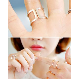 Miss21 Korea Adjustable Double Silver Ring