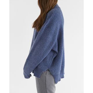 Someday, if Mock-Neck Angora Wool Blend Sweater