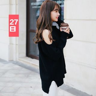 27 Days Cutout-Shoulder Knit Top