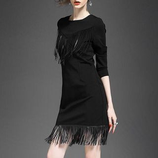 Fashion Street Long-Sleeve Fringe Dress