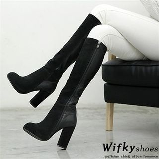 Wifky Chunky-Heel Tall Boots