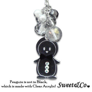Sweet & Co. Mini Black Bowtie Penguin Necklace
