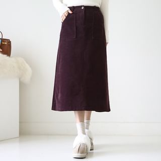 A-Line Long Corduroy Skirt